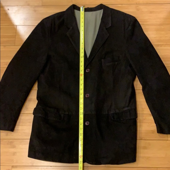 Barneys New York leather jacket black suede men 50 - Picture 4 of 10
